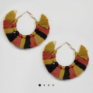 ASOS Design tassel hoop earrings
